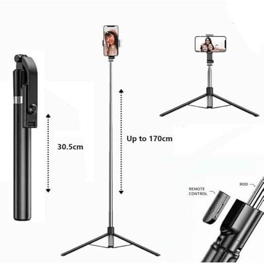"Trépied Selfie PLOKAMA Live K9™ LED – Stabilité & Lumière Pro"